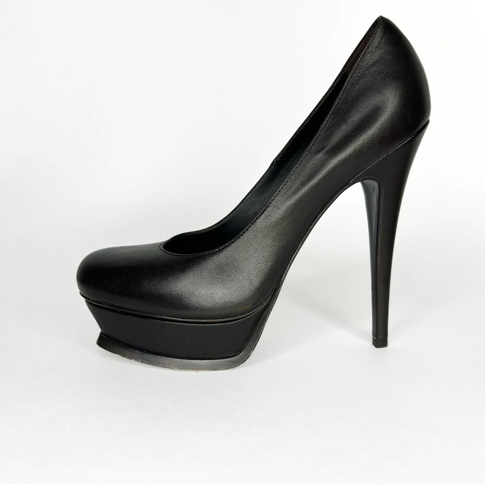Yves Saint Laurent Chocolate Brown Tribute Platform Heels Size 38.5